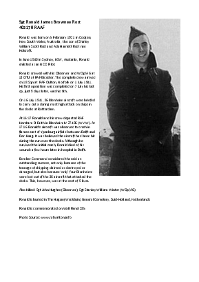 A preview of a PDF biography for Rost, Ronald James Brownee